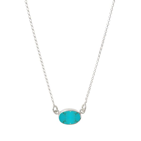 Silver Turquoise Single Stone Choker