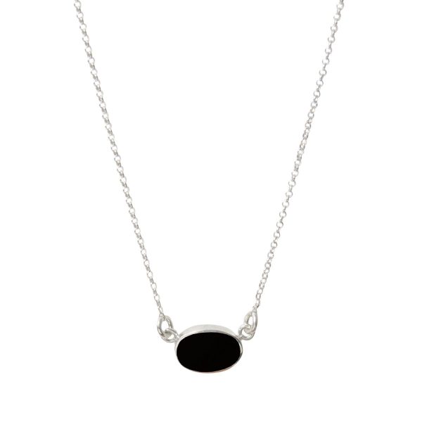 Silver Whitby Jet Single Stone Choker