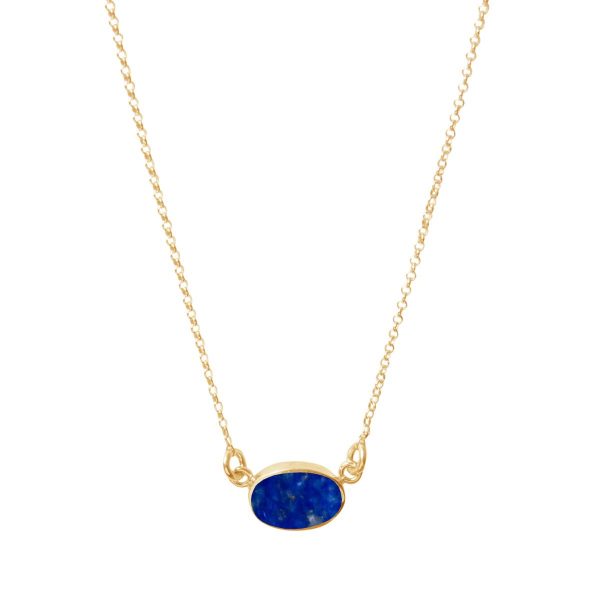 Yellow Gold Lapis Single Stone Choker