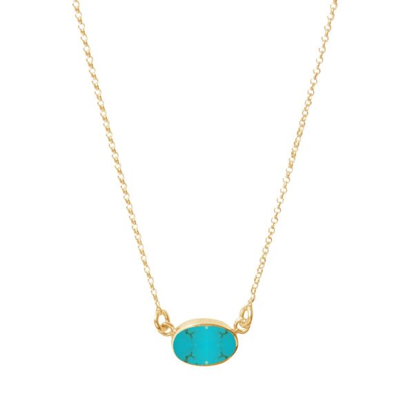 Yellow Gold Turquoise Single Stone Choker