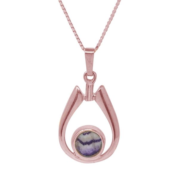 Rose Gold Blue John Pendant