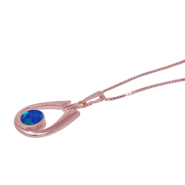 Rose Gold Cobalt Blue Pendant