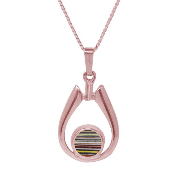 Rose Gold Fordite Pendant