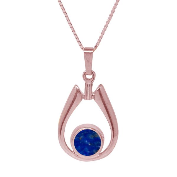 Rose Gold Lapis Pendant