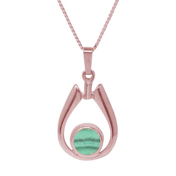 Rose Gold Malachite Pendant