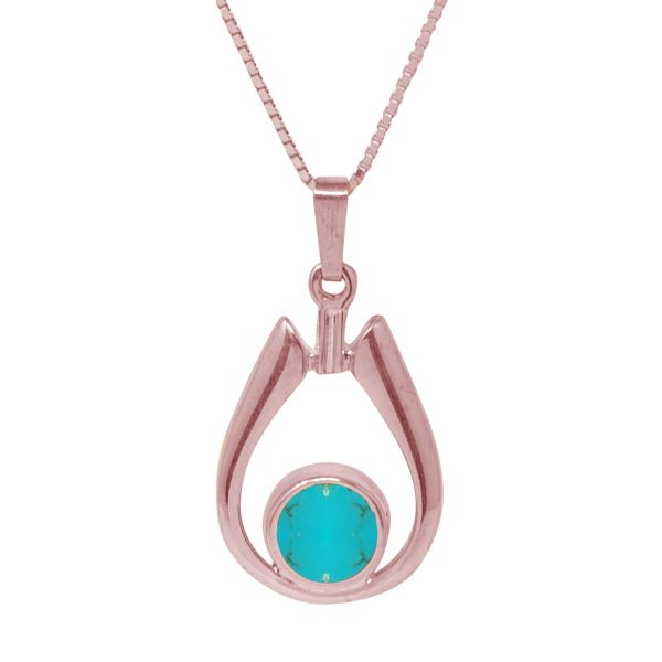 Rose Gold Turquoise Pendant