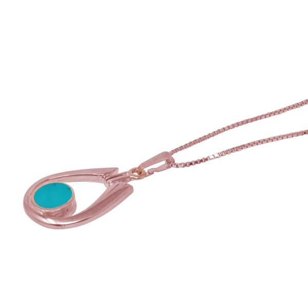 Rose Gold Turquoise Pendant