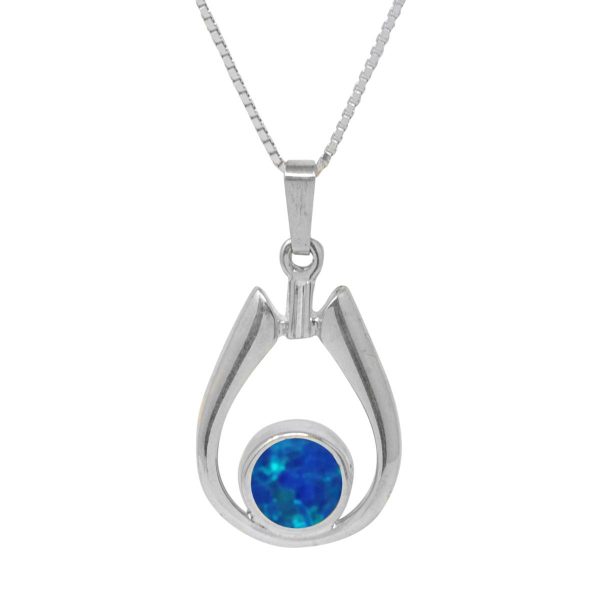 Silver Opalite Cobalt Blue Pendant