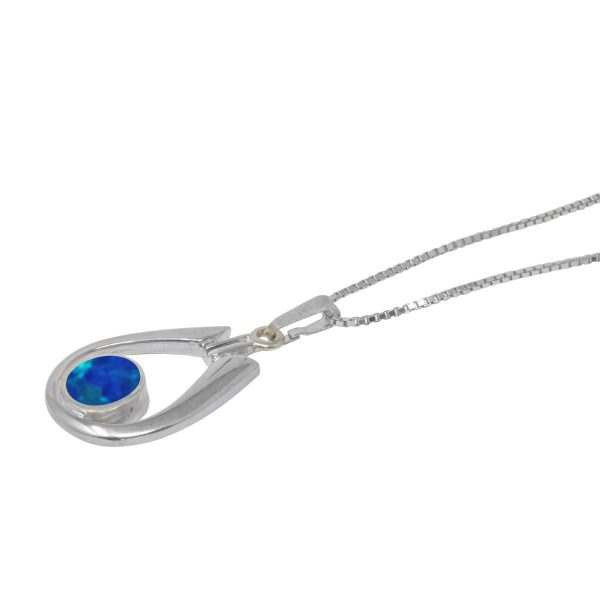 Silver Cobalt Blue Opalite Pendant