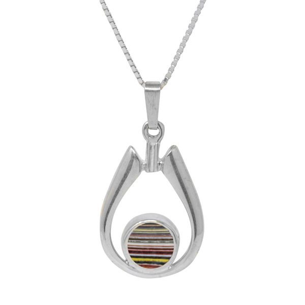 Silver Fordite Pendant