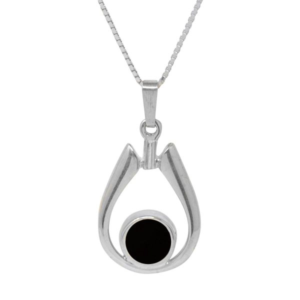 Silver Whitby Jet Pendant