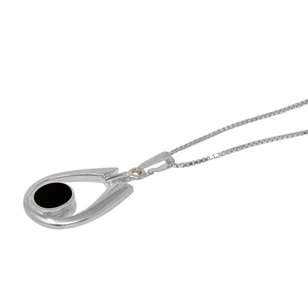 Silver Whitby Jet Pendant