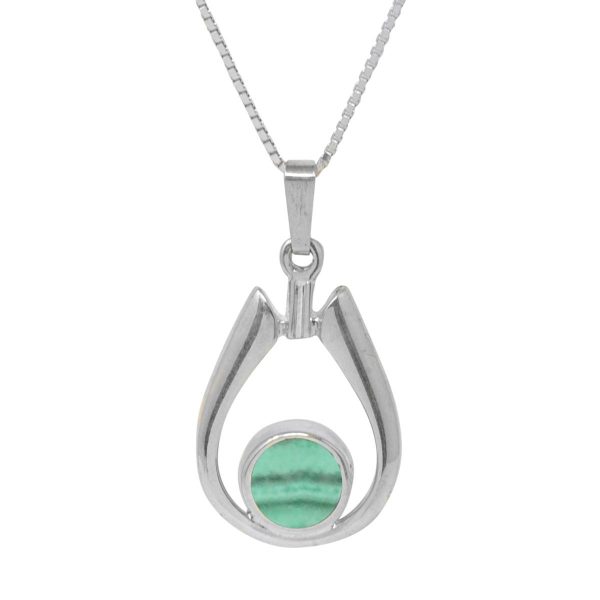 White Gold Malachite Pendant