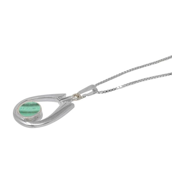 White Gold Malachite Pendant