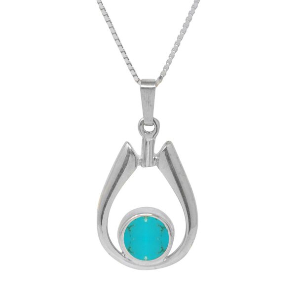 White Gold Turquoise Pendant