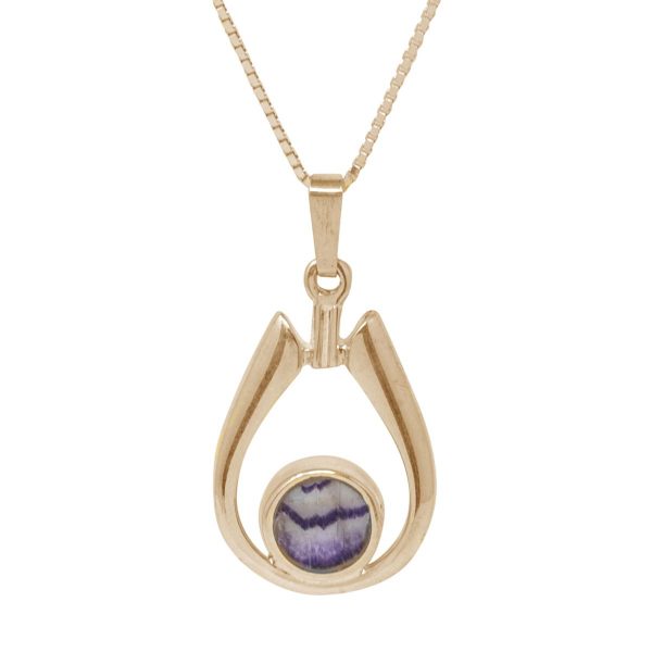 Yellow Gold Blue John Pendant