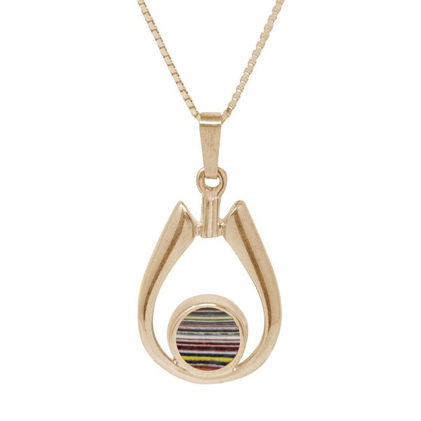 Yellow Gold Fordite Pendant