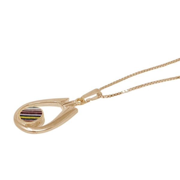 Yellow Gold Fordite Pendant