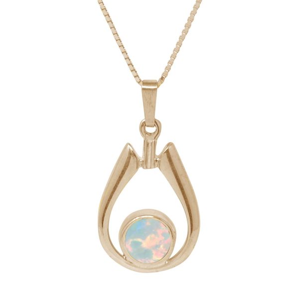 Yellow Gold Opalite Sun Ice Pendant