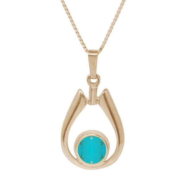 Yellow Gold Turquoise Pendant