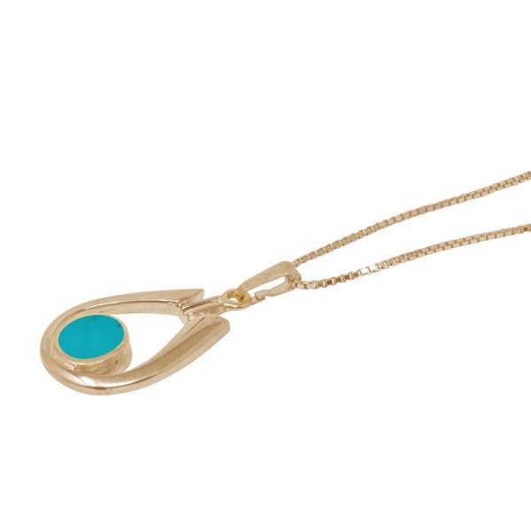 Yellow Gold Turquoise Pendant