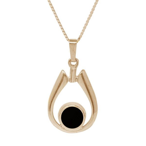 Yellow Gold Whitby Jet Pendant