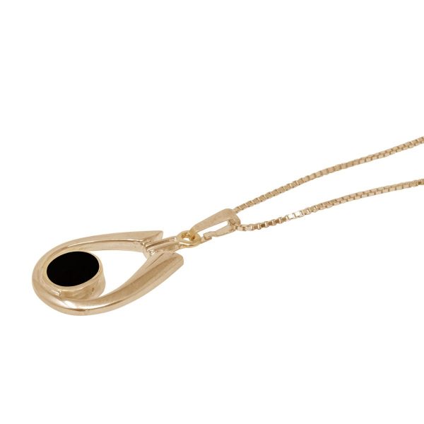 Yellow Gold Whitby Jet Pendant