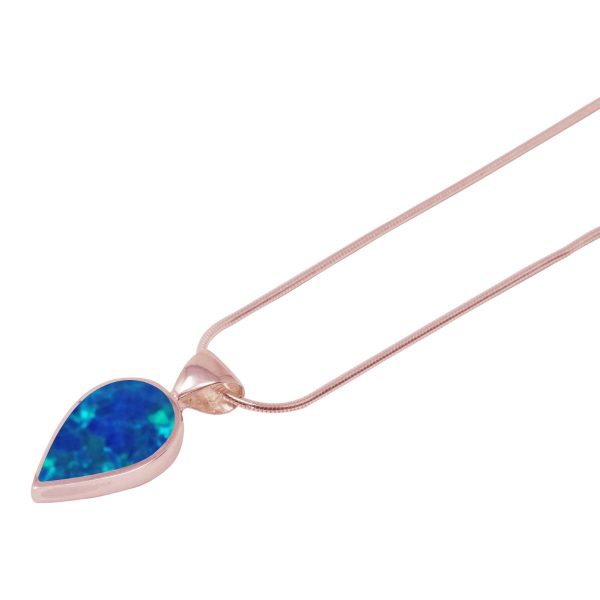 Rose Gold Cobalt Blue Pendant