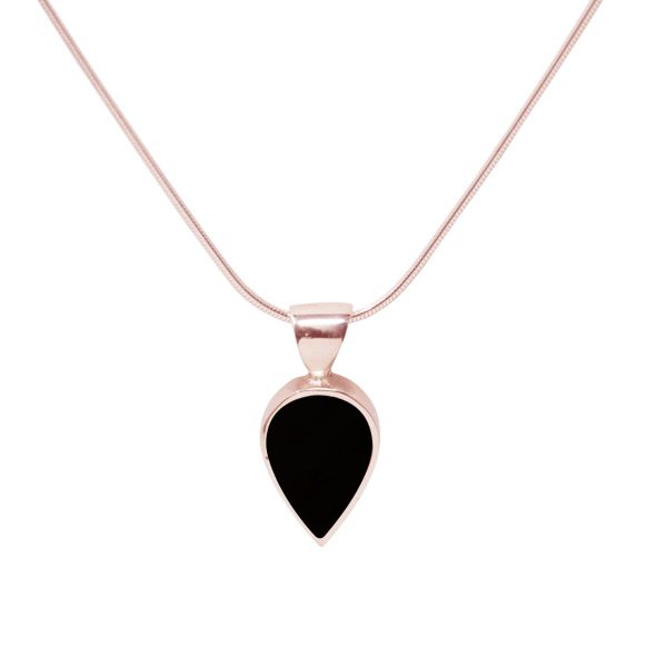 Rose Gold Whitby Jet Pendant