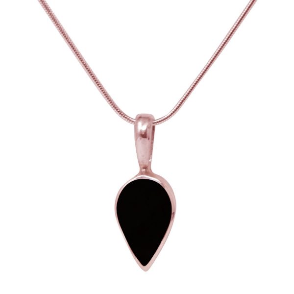 Rose Gold Whitby Jet Pendant