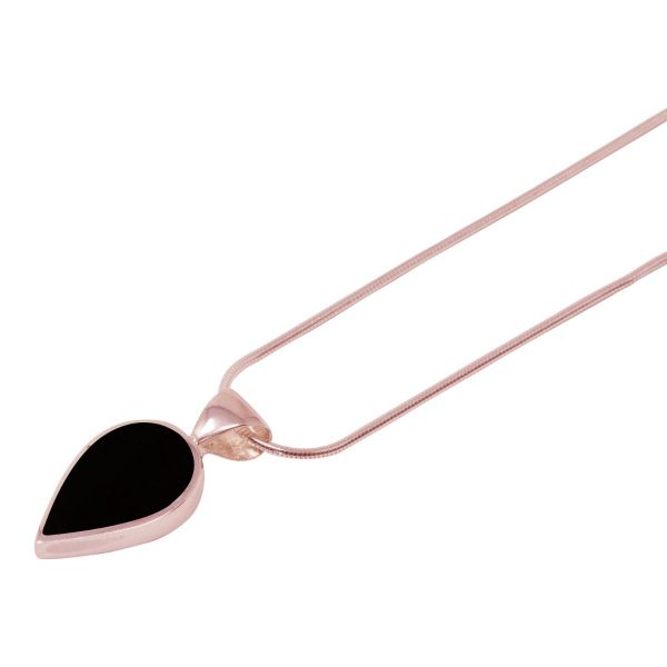 Rose Gold Whitby Jet Pendant