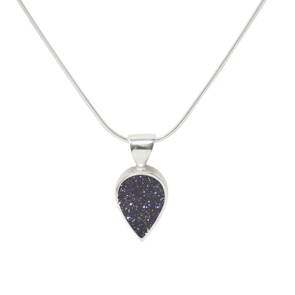 Silver Blue Goldstone Pendant