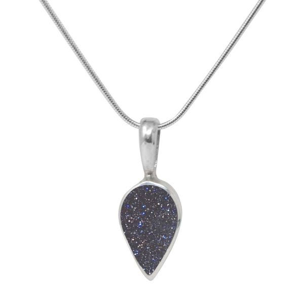 Silver Blue Goldstone Pendant