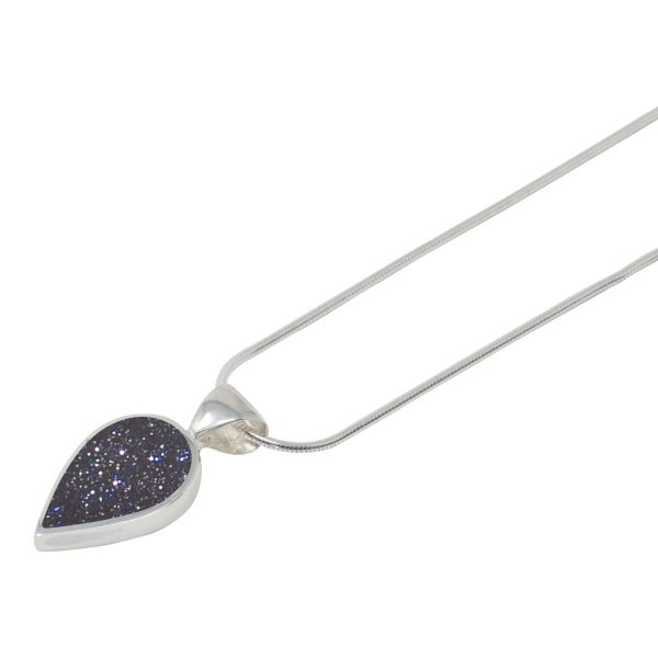 Silver Blue Goldstone Pendant