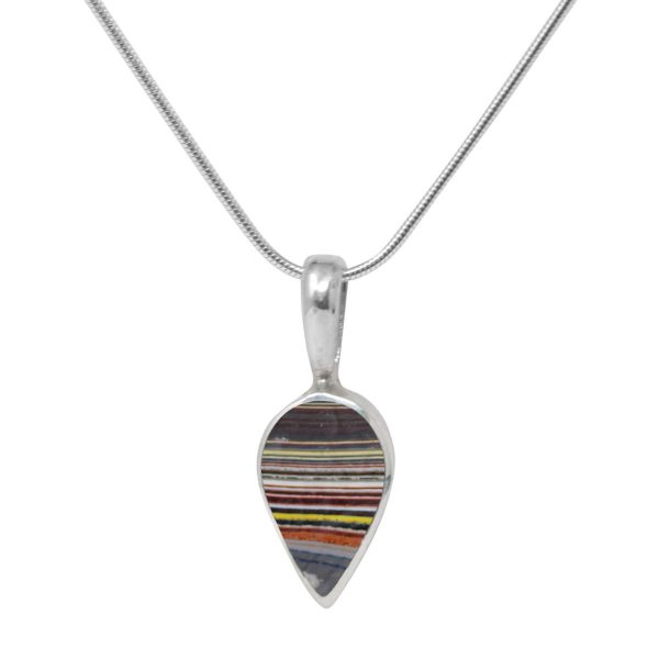 Silver Fordite Pendant