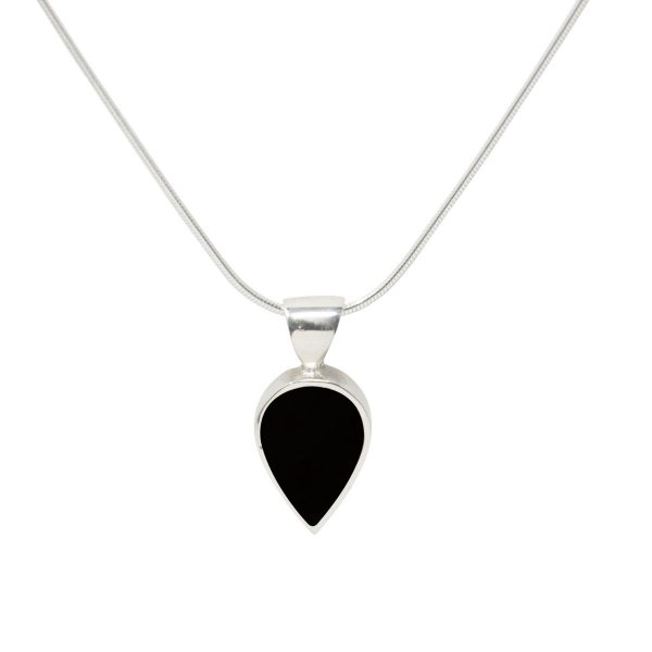 Silver Whitby Jet Pendant