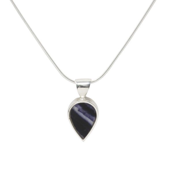 White Gold Blue John Pendant