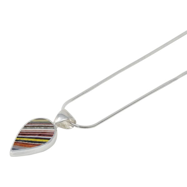 White Gold Fordite Pendant