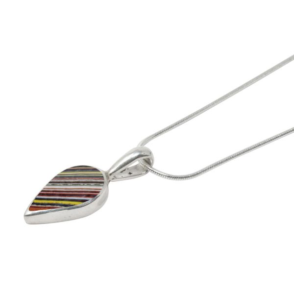 White Gold Fordite Pendant