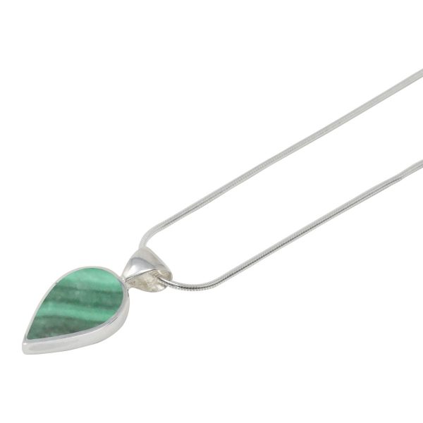 White Gold Malachite Pendant