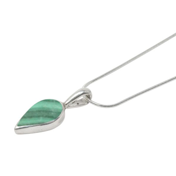 White Gold Malachite Pendant