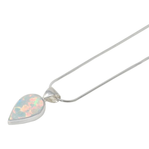 White Gold Opalite Sun Ice Pendant