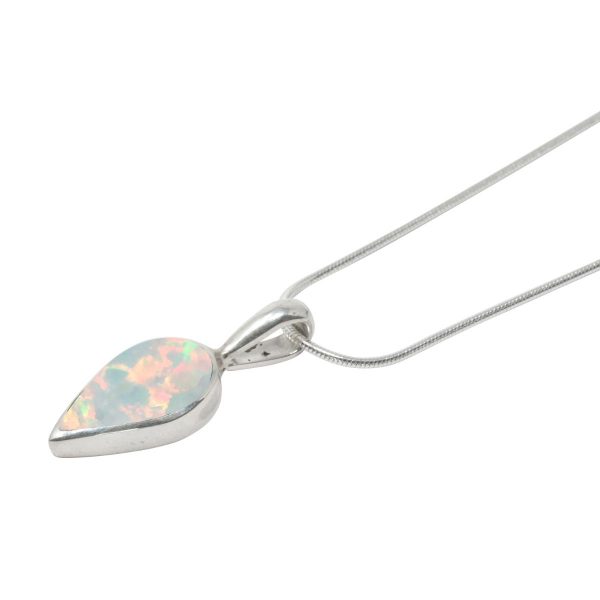 White Gold Opalite Sun Ice Pendant