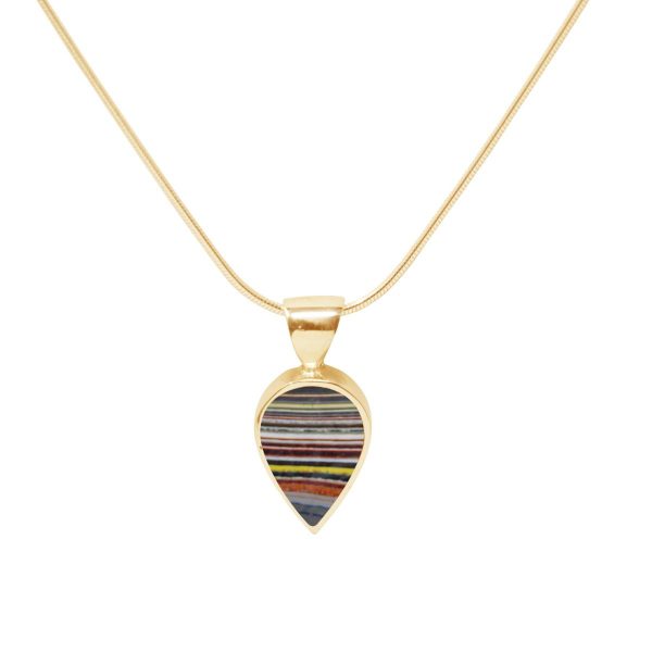 Yellow Gold Fordite Pendant