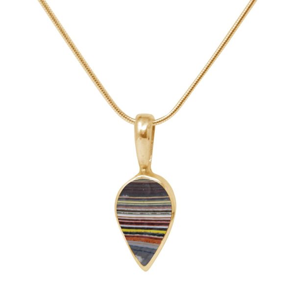 Yellow Gold Fordite Pendant