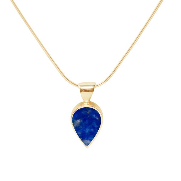 Yellow Gold Lapis Pendant