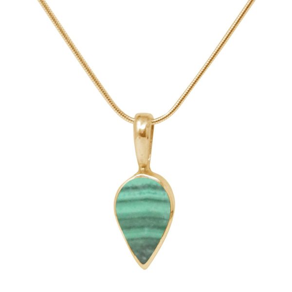 Yellow Gold Malachite Pendant