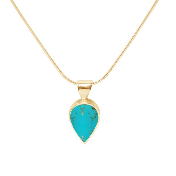 Yellow Gold Turquoise Pendant