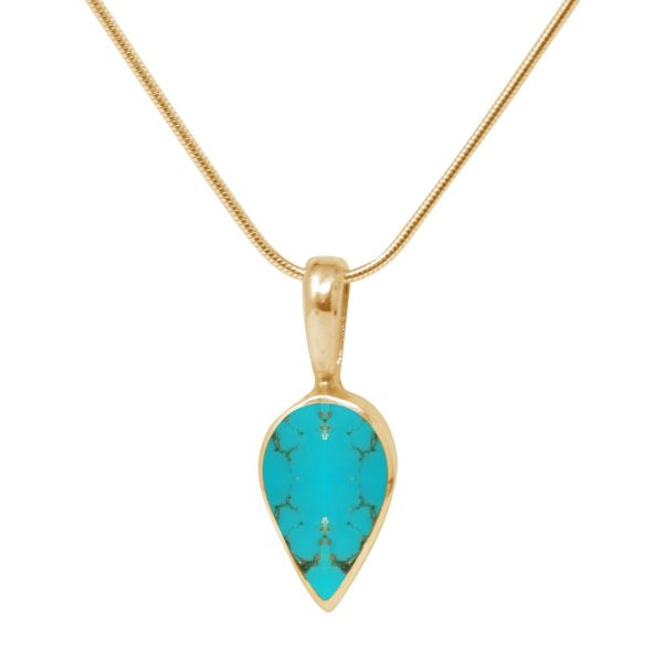 Yellow Gold Turquoise Pendant