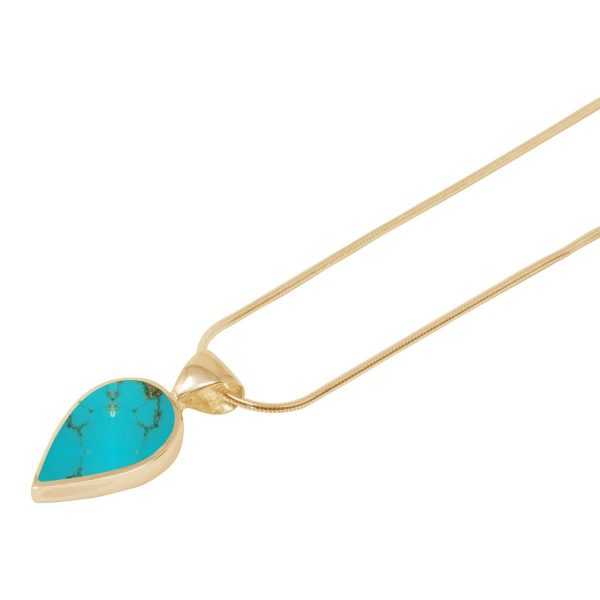 Yellow Gold Turquoise Pendant